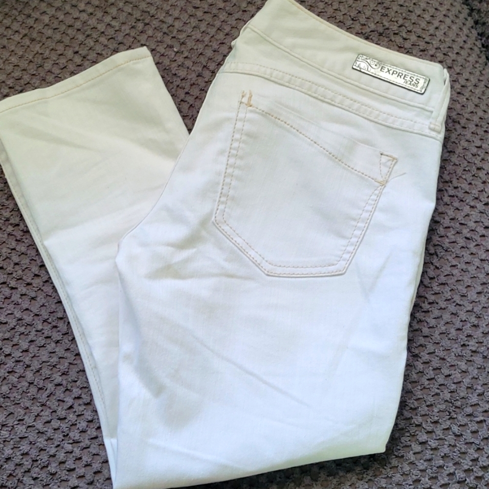 Express White Crop Jeans 6